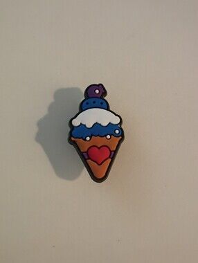 10 for $10 Jibbitz Croc Charm - Ice Cream Cone With Heart On Cone & Fish On Top2